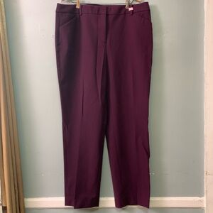 Chico’s Plum Straight Flat Front Pants